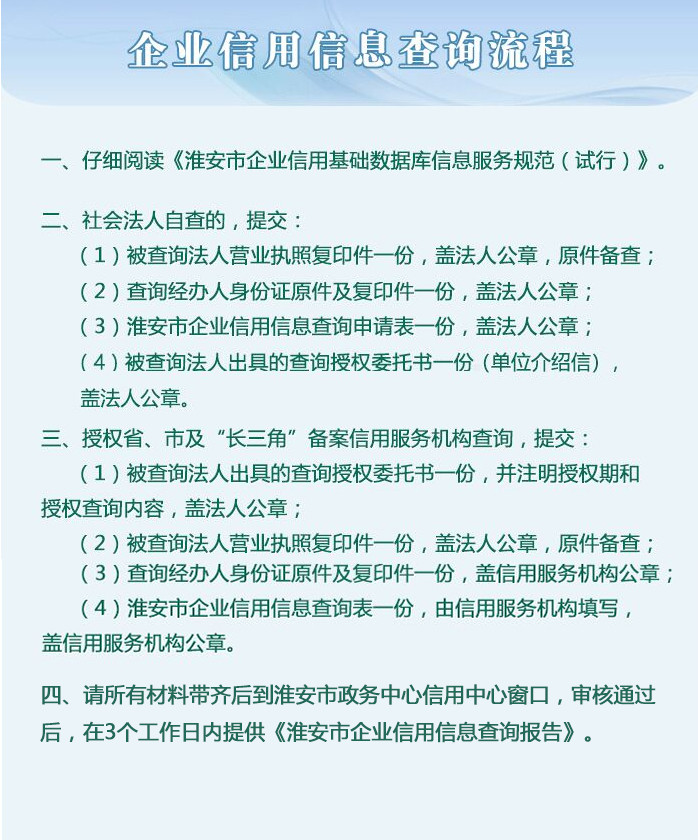 淮安市公共信用信息查询等业务服务网点列表